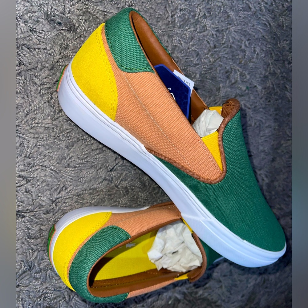 BRAND NEW LACOSTE SLIP-ON CANVAS FASHION CUTE SNEAKERS MENS SIZE 7.5/ WOMENS 8.5